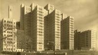 archival, sepia-toned image of the medical center